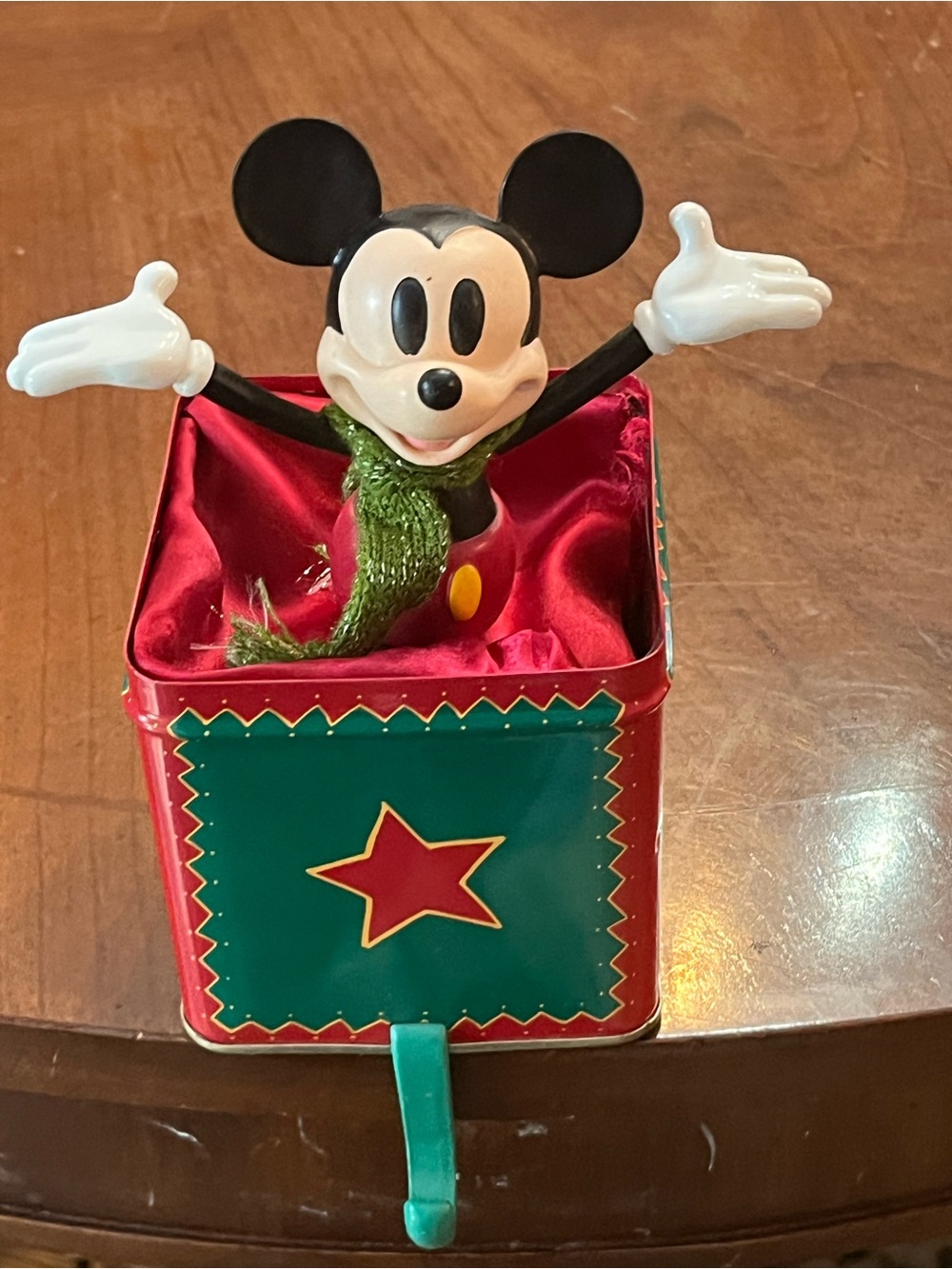 VTG 1999 Disney Store Mickey Mouse Jack in the Box Christmas Stocking Holder